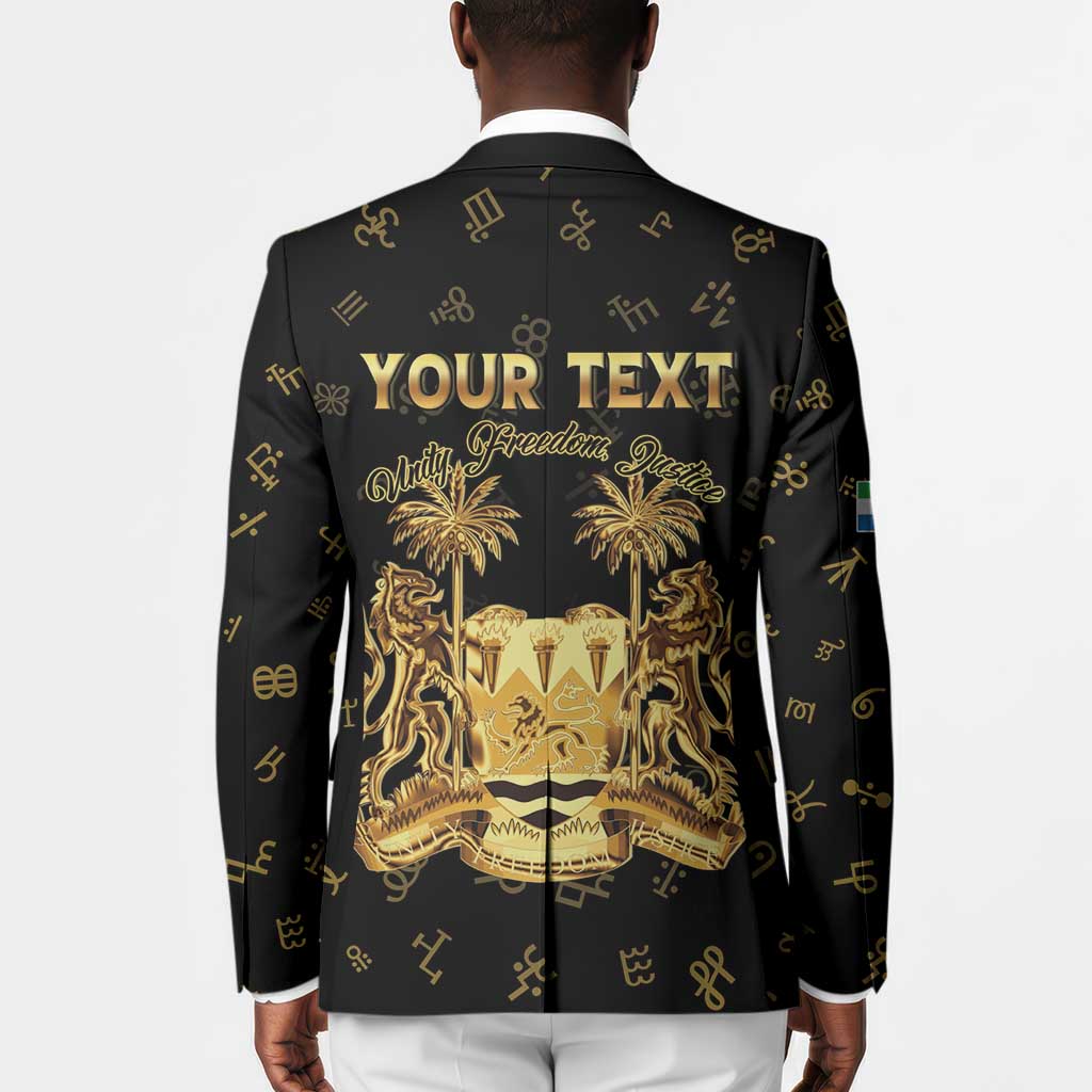 Personalized Sierra Leone Vai Syllabary Heritage Blazer National Emblem Golden Style