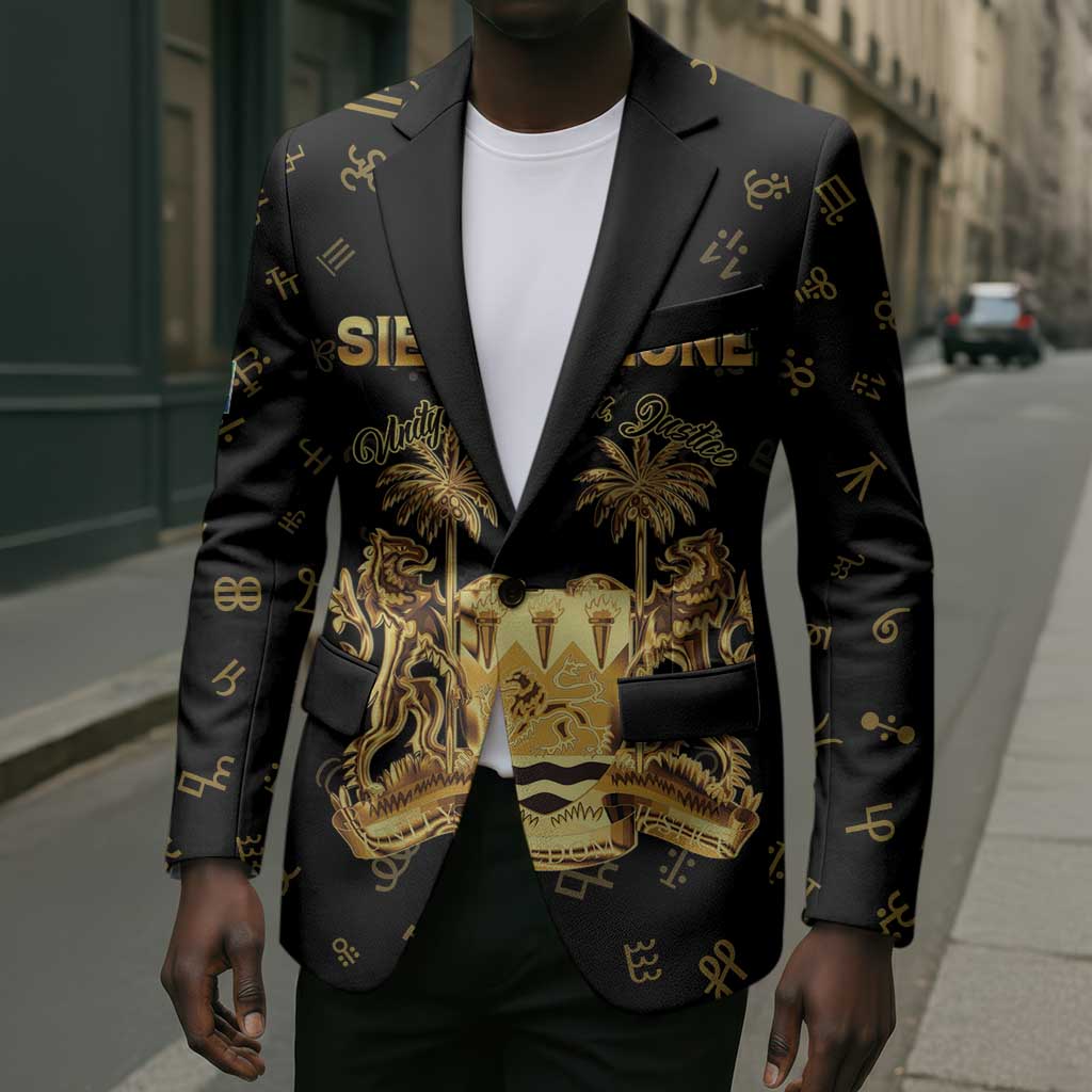 Personalized Sierra Leone Vai Syllabary Heritage Blazer National Emblem Golden Style