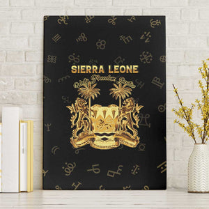 Sierra Leone National Emblem Golden Canvas Wall Art Vai Syllabary Heritage - African Pride