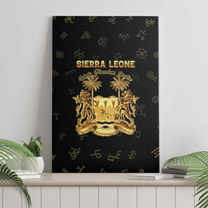 Sierra Leone National Emblem Golden Canvas Wall Art Vai Syllabary Heritage - African Pride