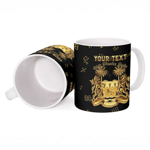 Personalized Sierra Leone Vai Syllabary Heritage Ceramic Mug National Emblem Golden Style