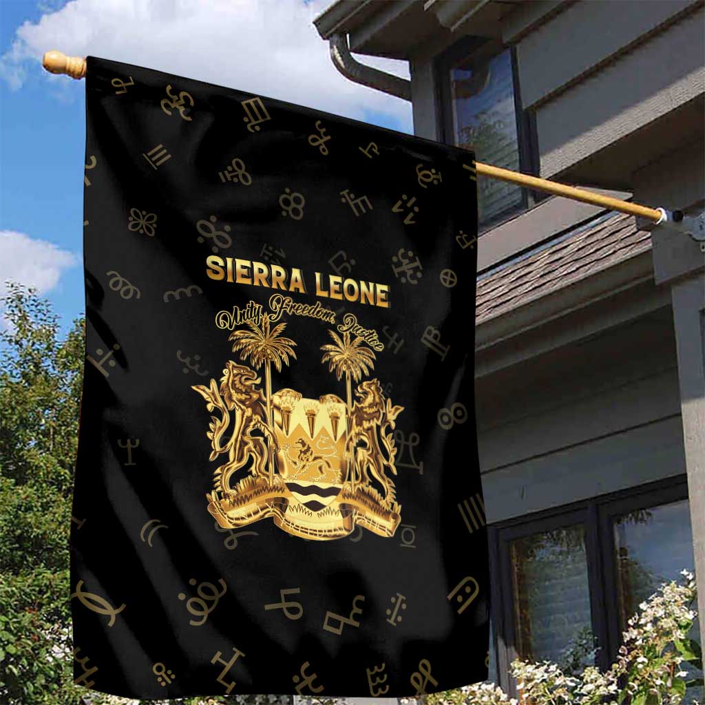 Sierra Leone National Emblem Golden Garden Flag Vai Syllabary Heritage - African Pride
