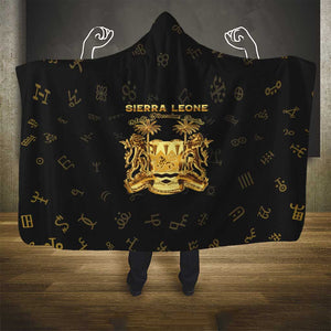 Sierra Leone National Emblem Golden Hooded Blanket Vai Syllabary Heritage - African Pride