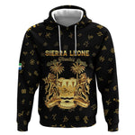 Personalized Sierra Leone National Emblem Golden Hoodie Vai Syllabary Heritage - African Pride
