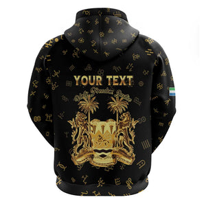 Personalized Sierra Leone National Emblem Golden Hoodie Vai Syllabary Heritage - African Pride