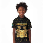 Personalized Sierra Leone National Emblem Golden Kid Polo Shirt Vai Syllabary Heritage - African Pride