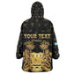 Personalized Sierra Leone National Emblem Golden Kid Wearable Blanket Hoodie Vai Syllabary Heritage - African Pride