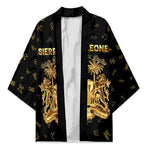 Personalized Sierra Leone Vai Syllabary Heritage Kimono National Emblem Golden Style