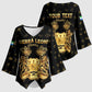 Personalized Sierra Leone Vai Syllabary Heritage Kimono Sleeve Blouse National Emblem Golden Style