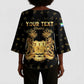 Personalized Sierra Leone Vai Syllabary Heritage Kimono Sleeve Blouse National Emblem Golden Style