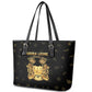 Sierra Leone National Emblem Golden Leather Tote Bag Vai Syllabary Heritage - African Pride