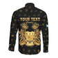 Personalized Sierra Leone National Emblem Golden Long Sleeve Button Shirt Vai Syllabary Heritage - African Pride