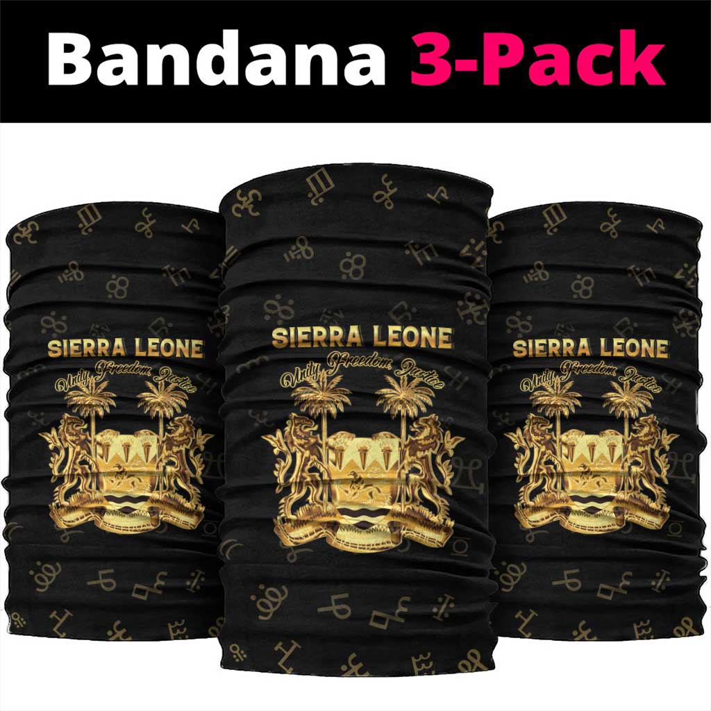 Sierra Leone National Emblem Golden Neck Gaiter Vai Syllabary Heritage - African Pride