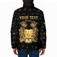 Personalized Sierra Leone Vai Syllabary Heritage Padded Jacket National Emblem Golden Style