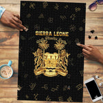 Sierra Leone Vai Syllabary Heritage Puzzle National Emblem Golden Style