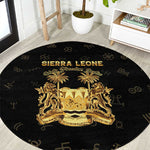 Sierra Leone National Emblem Golden Round Carpet Vai Syllabary Heritage - African Pride