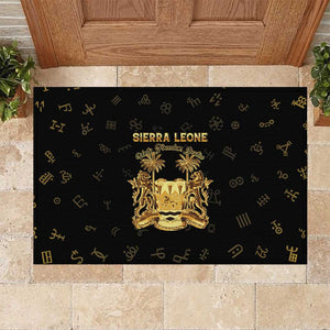 Sierra Leone National Emblem Golden Rubber Doormat Vai Syllabary Heritage - African Pride