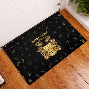 Sierra Leone National Emblem Golden Rubber Doormat Vai Syllabary Heritage - African Pride