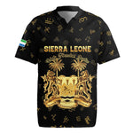 Personalized Sierra Leone National Emblem Golden Rugby Jersey Vai Syllabary Heritage - African Pride