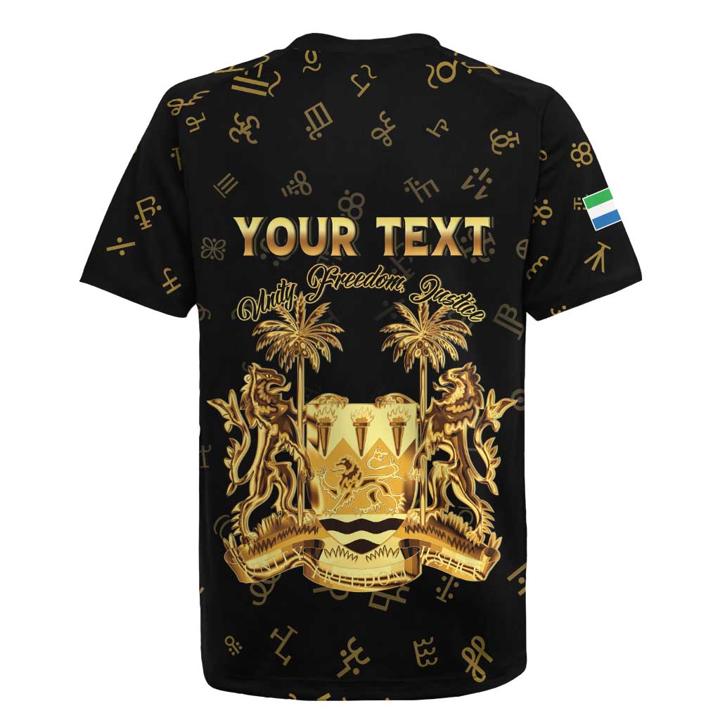 Personalized Sierra Leone National Emblem Golden Rugby Jersey Vai Syllabary Heritage - African Pride