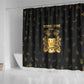 Sierra Leone National Emblem Golden Shower Curtain Vai Syllabary Heritage - African Pride