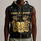 Personalized Sierra Leone National Emblem Golden Sleeveless Zip Hoodie Vai Syllabary Heritage - African Pride