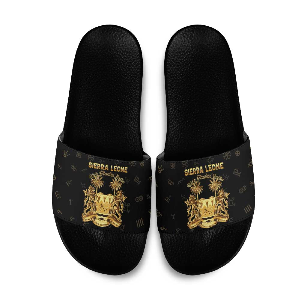 Sierra Leone Vai Syllabary Heritage Slide Sandals National Emblem Golden Style