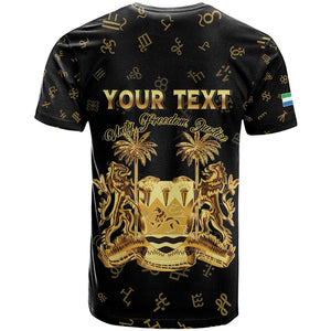 Personalized Sierra Leone National Emblem Golden T shirt Vai Syllabary Heritage - African Pride
