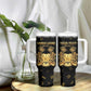 Personalized Sierra Leone National Emblem Golden Tumbler With Handle Vai Syllabary Heritage - African Pride