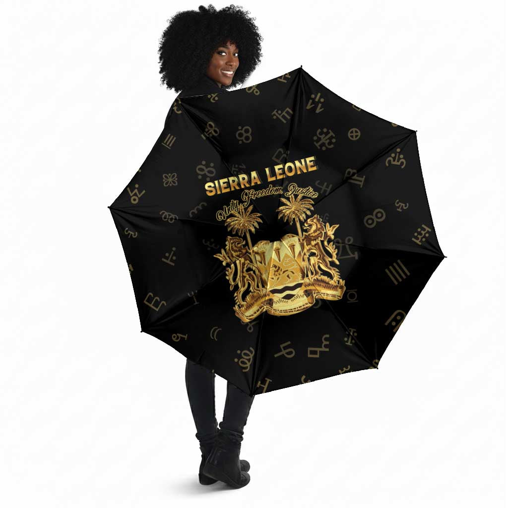 Sierra Leone Vai Syllabary Heritage Umbrella National Emblem Golden Style