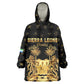 Personalized Sierra Leone National Emblem Golden Wearable Blanket Hoodie Vai Syllabary Heritage - African Pride