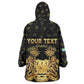 Personalized Sierra Leone National Emblem Golden Wearable Blanket Hoodie Vai Syllabary Heritage - African Pride