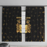 Sierra Leone National Emblem Golden Window Curtain Vai Syllabary Heritage - African Pride
