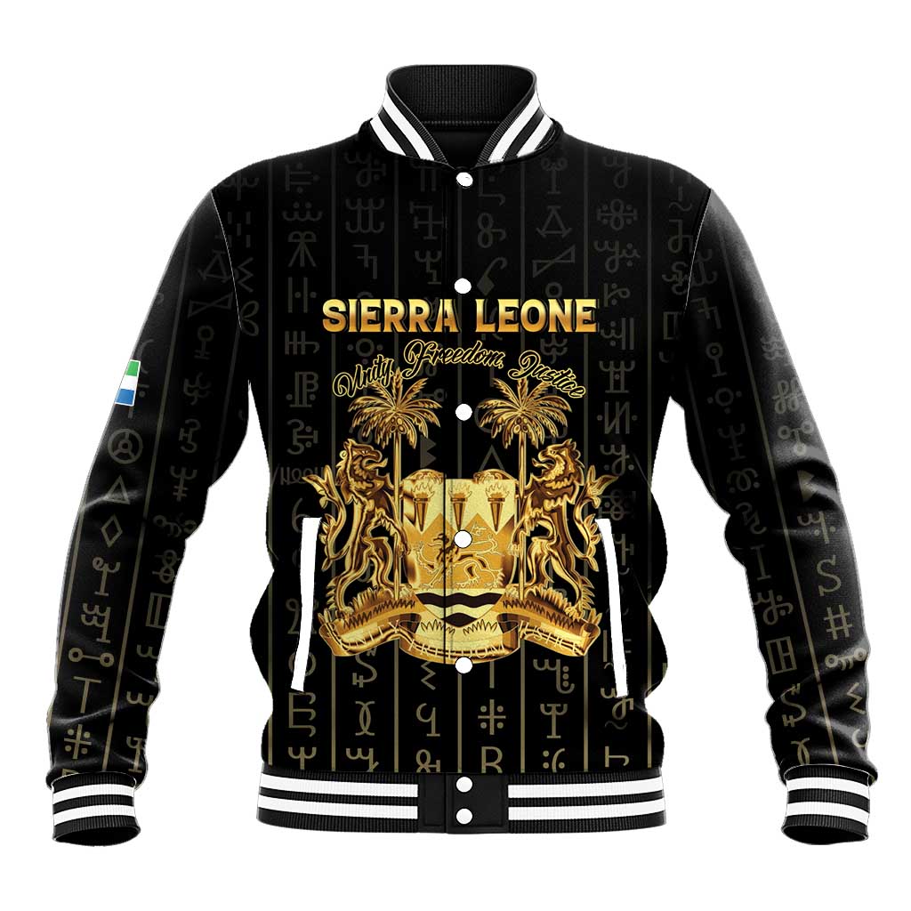 Personalized Sierra Leone Baseball Jacket Vai Syllabary Pattern - African Pride