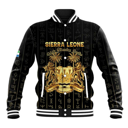 Personalized Sierra Leone Baseball Jacket Vai Syllabary Pattern - African Pride
