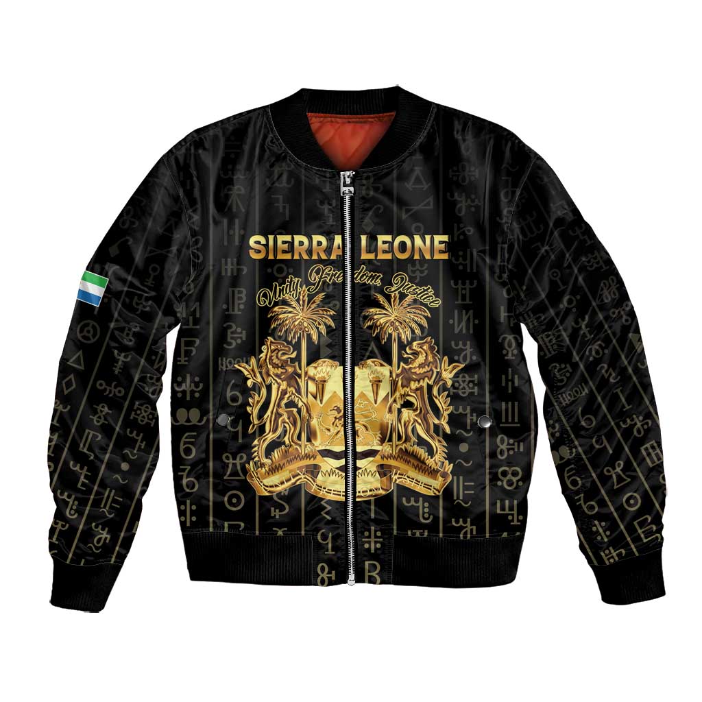 Personalized Sierra Leone Bomber Jacket Vai Syllabary Pattern - African Pride