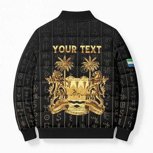 Personalized Sierra Leone Vai Syllabary Vertical Pattern Bomber Puffer Jacket