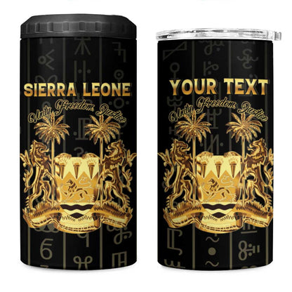 Personalized Sierra Leone 4 in 1 Can Cooler Tumbler Vai Syllabary Pattern - African Pride