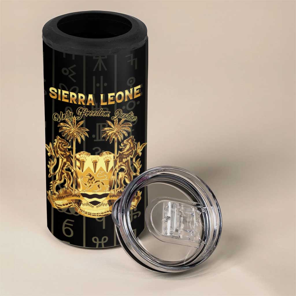 Personalized Sierra Leone 4 in 1 Can Cooler Tumbler Vai Syllabary Pattern - African Pride