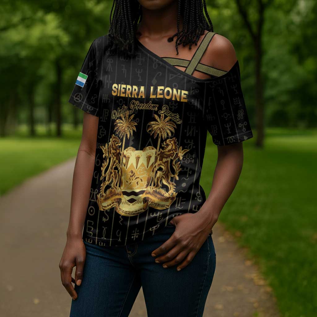Personalized Sierra Leone Vai Syllabary Vertical Pattern Cross Shoulder Shirt