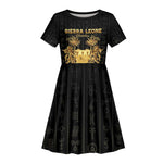 Personalized Sierra Leone Kid Short Sleeve Dress Vai Syllabary Pattern - African Pride