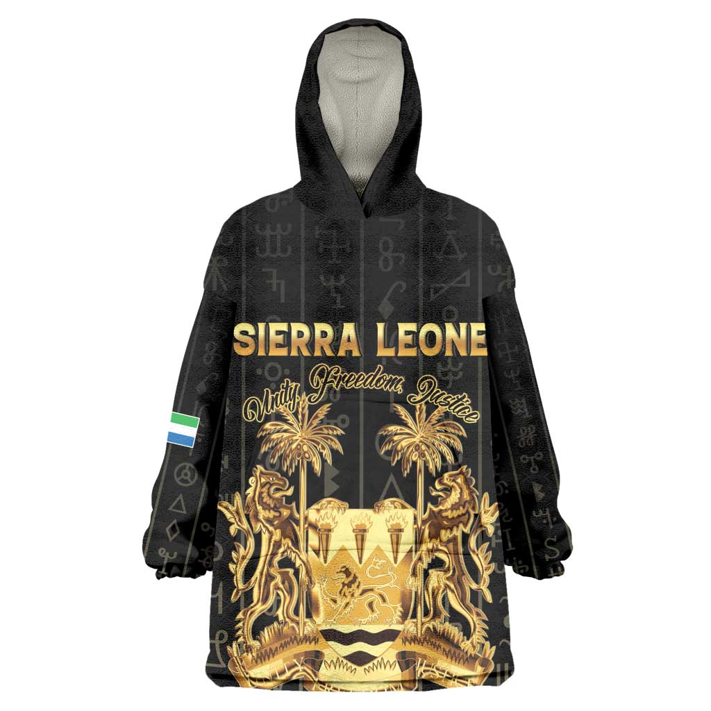Personalized Sierra Leone Kid Wearable Blanket Hoodie Vai Syllabary Pattern - African Pride