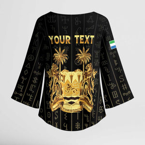 Personalized Sierra Leone Vai Syllabary Vertical Pattern Kimono Sleeve Blouse