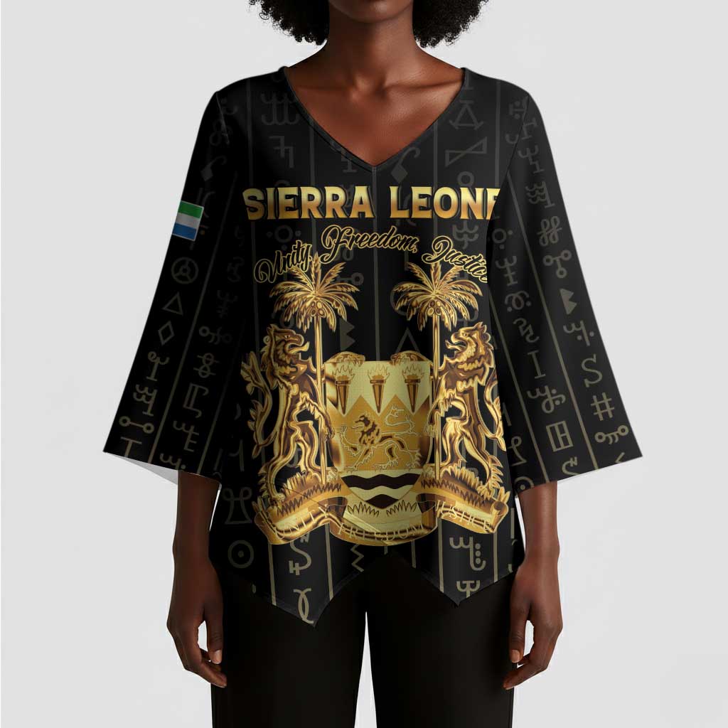 Personalized Sierra Leone Vai Syllabary Vertical Pattern Kimono Sleeve Blouse