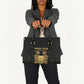 Sierra Leone Vai Syllabary Vertical Pattern Leather Bag