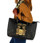Sierra Leone Leather Tote Bag Vai Syllabary Pattern - African Pride