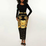 Personalized Sierra Leone Long Sleeve Bodycon Dress Vai Syllabary Pattern - African Pride