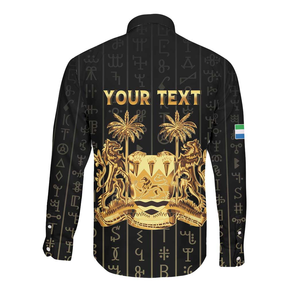Personalized Sierra Leone Long Sleeve Button Shirt Vai Syllabary Pattern - African Pride
