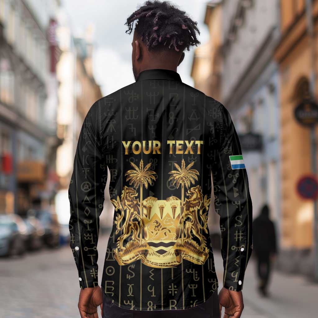 Personalized Sierra Leone Long Sleeve Button Shirt Vai Syllabary Pattern - African Pride
