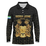 Personalized Sierra Leone Long Sleeve Polo Shirt Vai Syllabary Pattern - African Pride